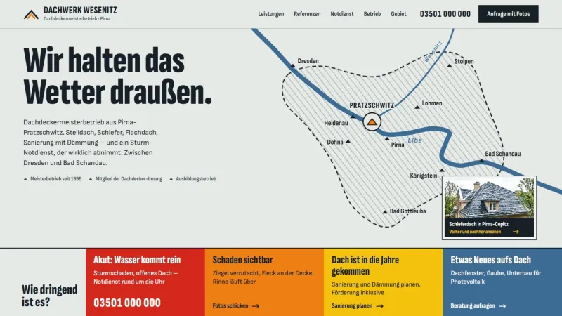 Startseite des Beispielentwurfs Dachwerk Wesenitz