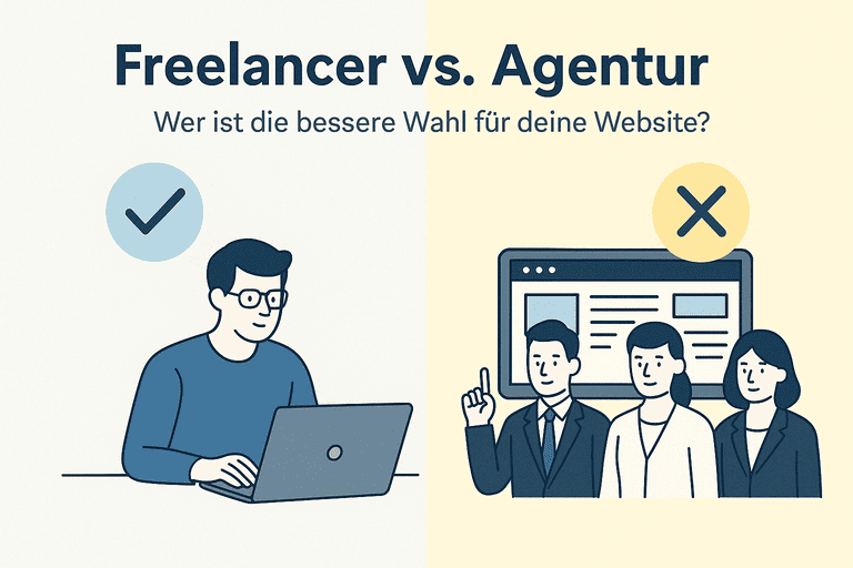 Freelancer vs. Agentur – Wer ist die bessere Wahl für deine Website? Post Titelbild