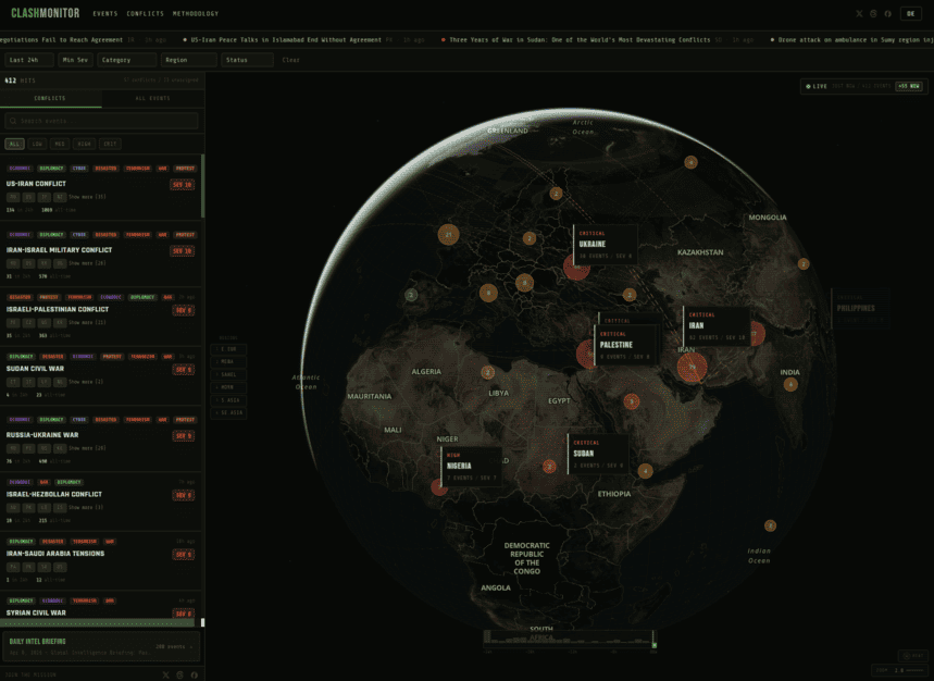 Screenshot der Webseite ClashMonitor
